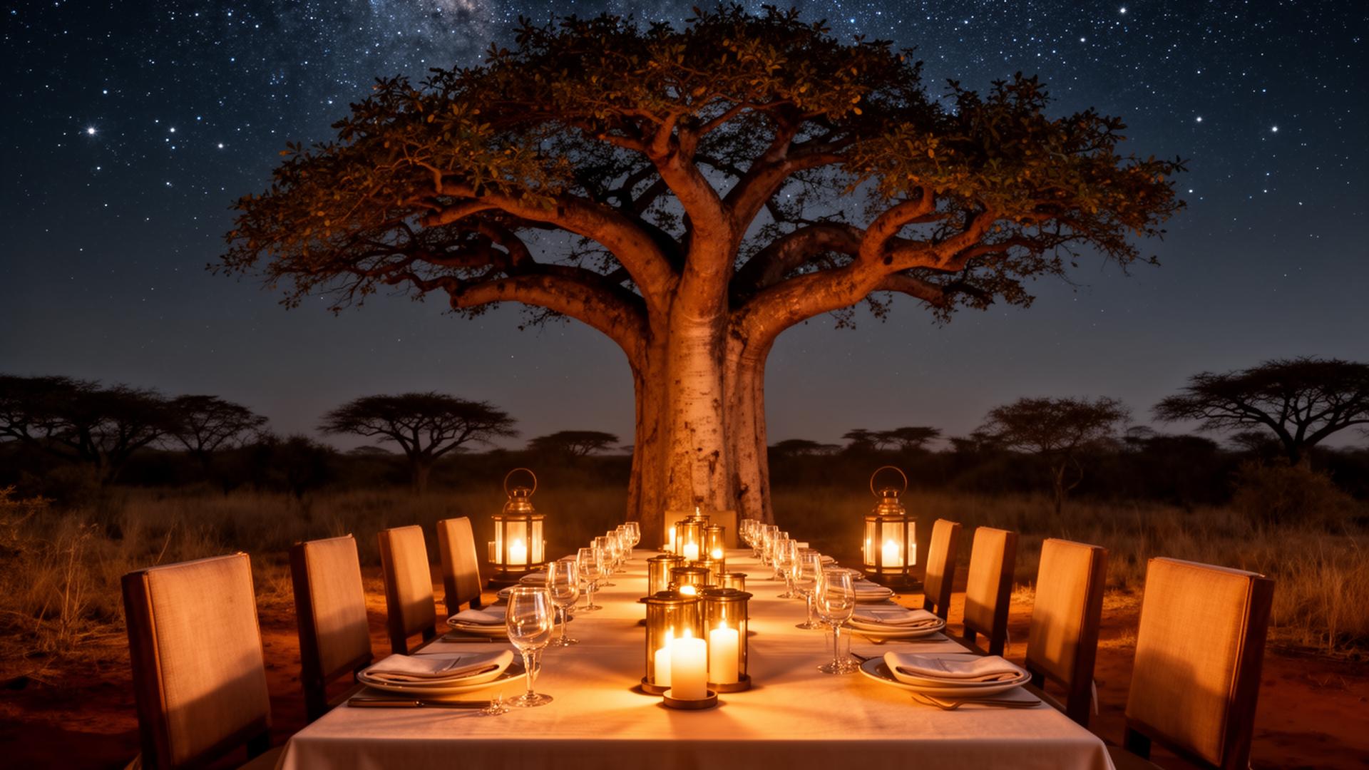 Dinner under a baobab — Niassa · Mozambique