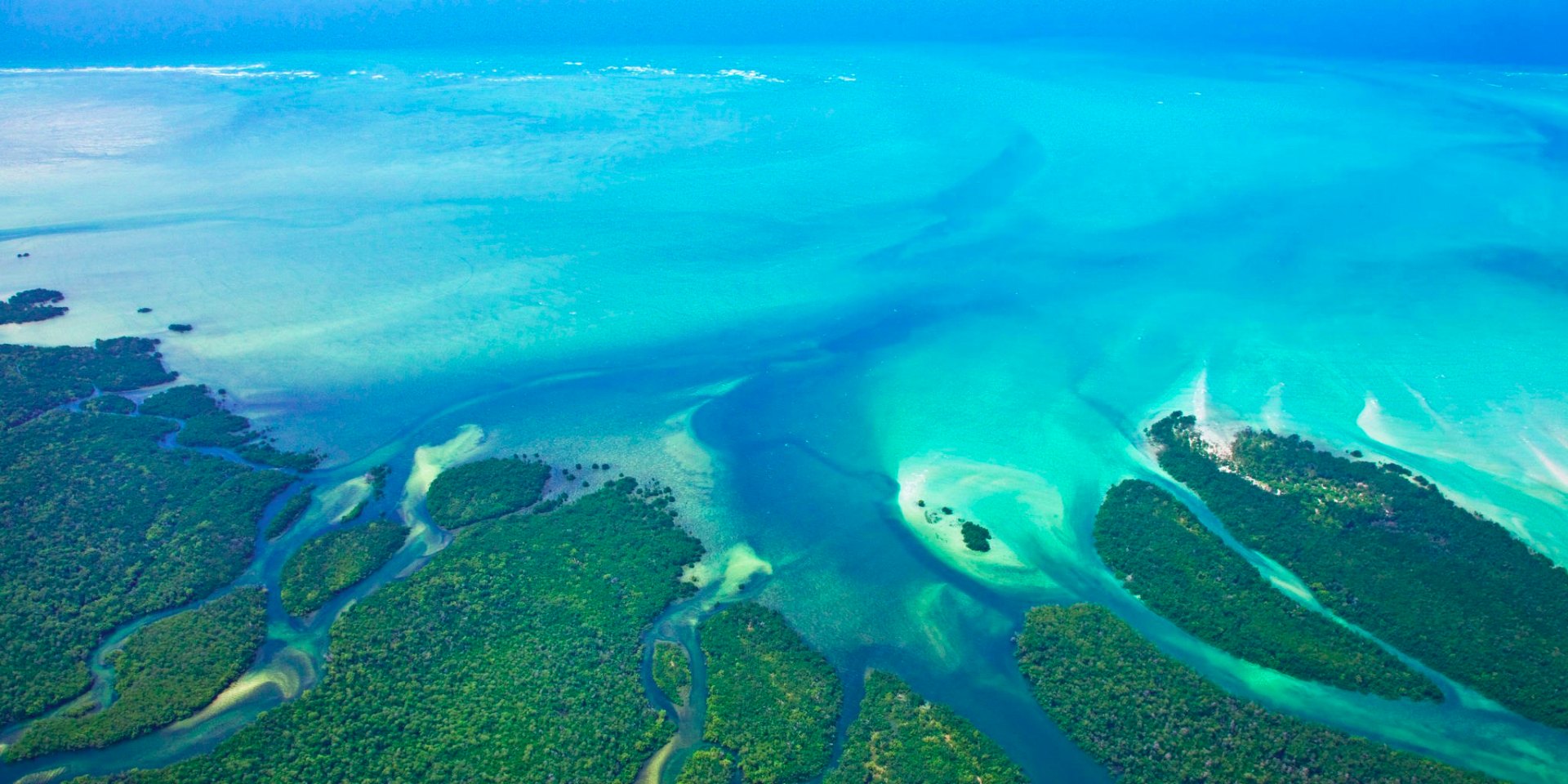 Turquoise aerial of the Quirimbas archipelago